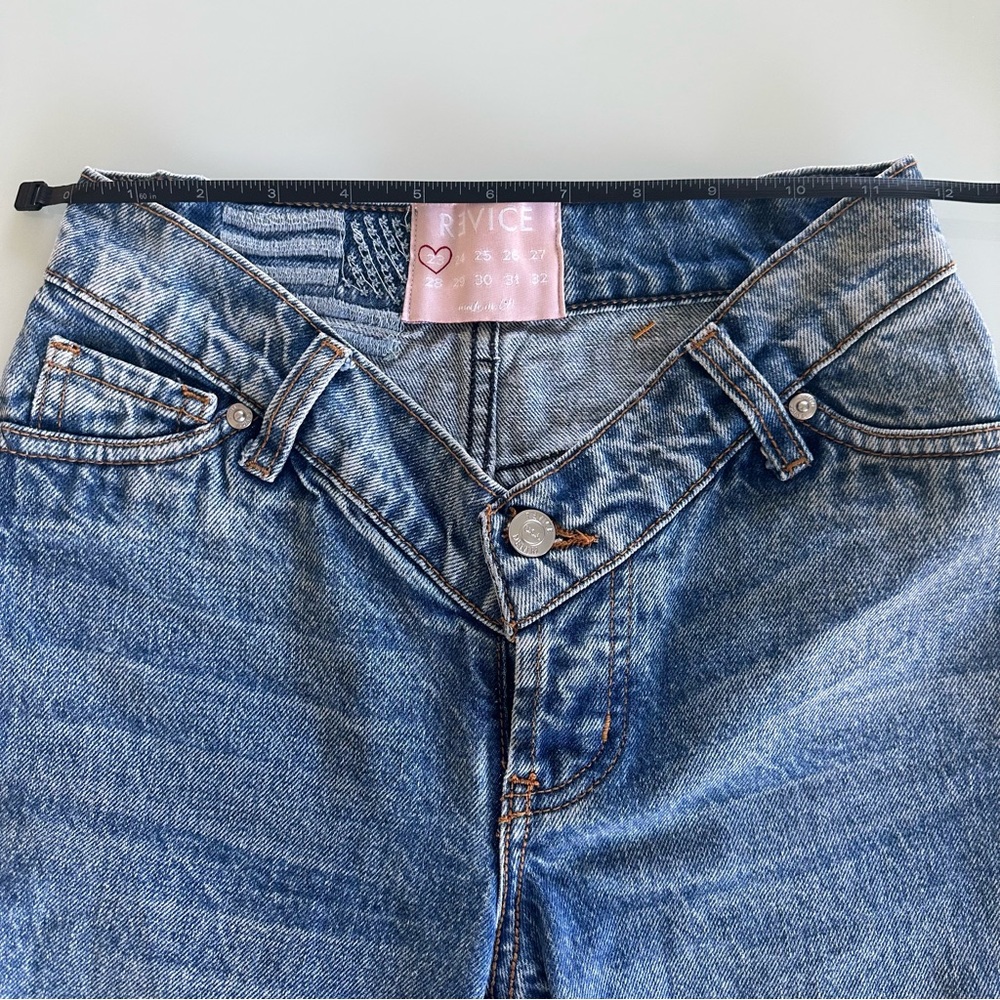 Revice V Cut Jeans Women’s Straight Leg Vintage Wash Trendy Denim - Picture 13 of 16